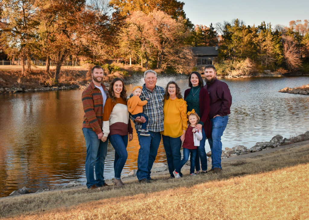 Recreating old photo of Family in front of pond at Marland Mansion