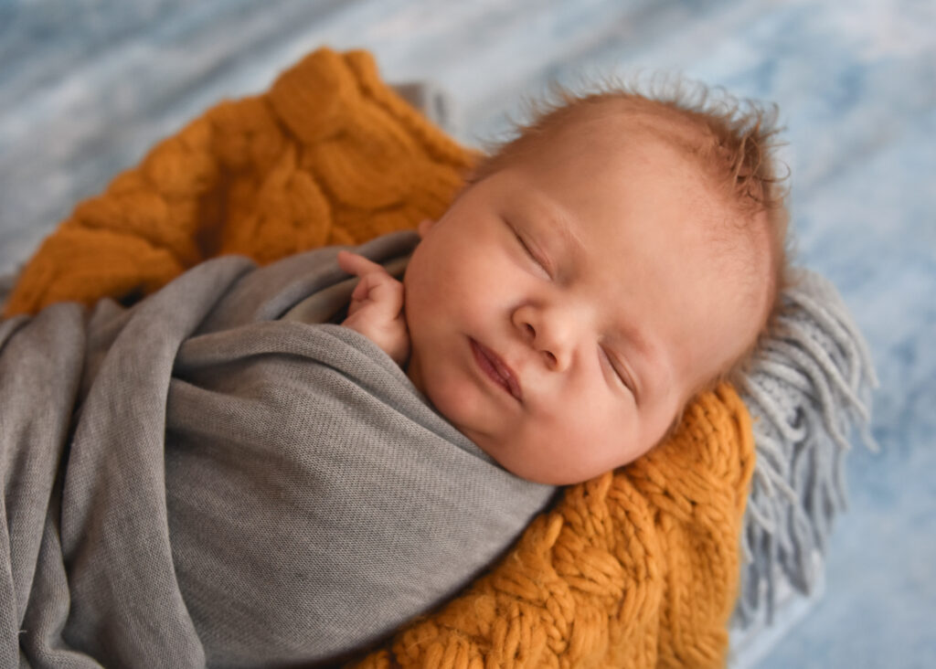 closeup babies face with cute lips