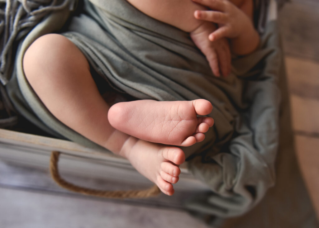 closeup of baby feet